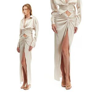 New! Mother of All Champagne Chisa Midi Skirt Size XS 26638